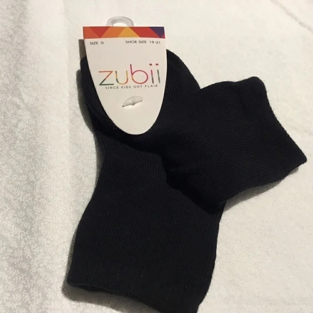 SALE. BUY 5/$10. NWT. Girls Socks. Sz 0. Black.